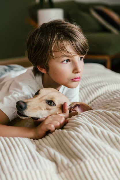 The Play & Rest Corduroy Crash Pillow Mat XL in Cloud Puff / L in Bear Hug Brown